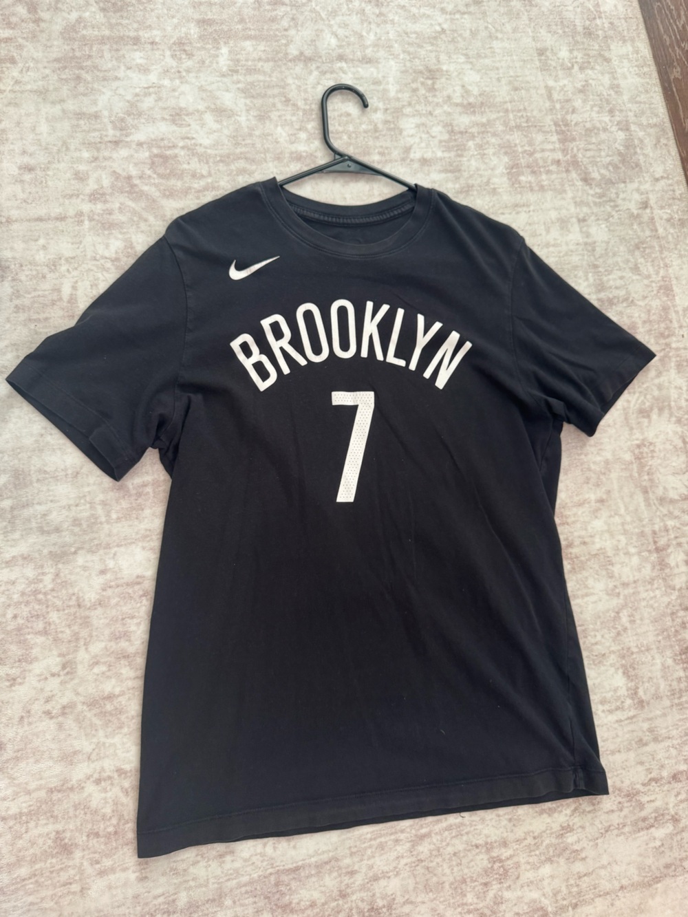 Nike Black T‑Shirt with White Brooklyn & Number 7